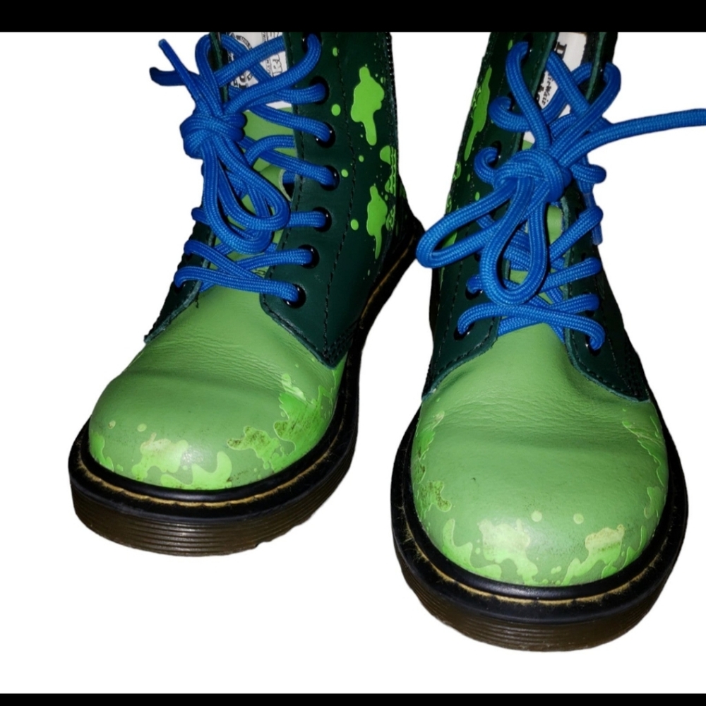 Dr. Martens Teenage Mutant Ninja Turtles Leonardo Leather Boots Kids Size 13 - Picture 5 of 9
